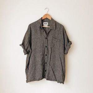 Flax Plaid Linen Button Up Shirt